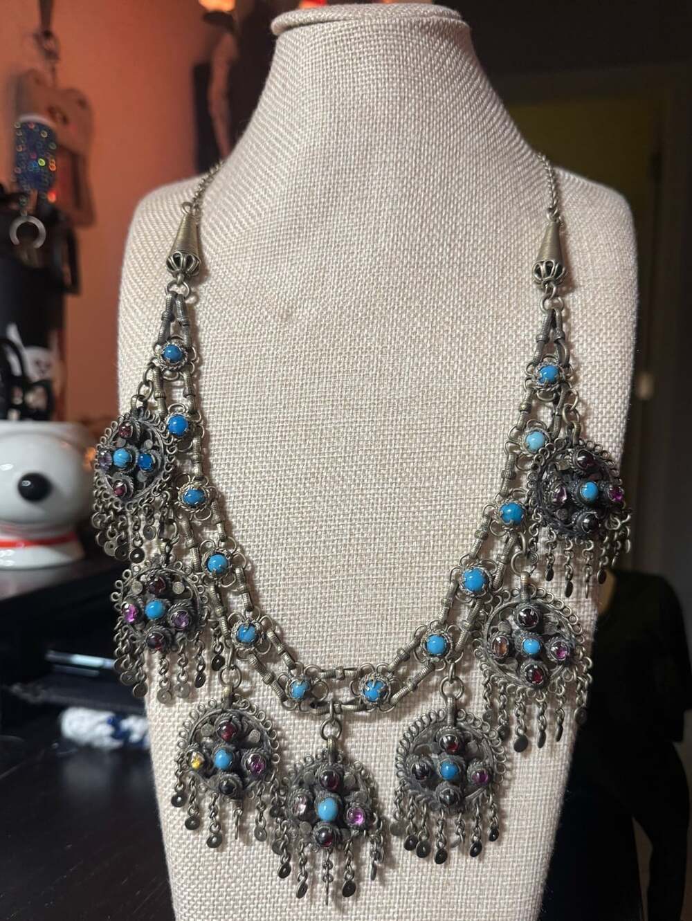Vintage Bohemian Ornate Statement Bib Necklace